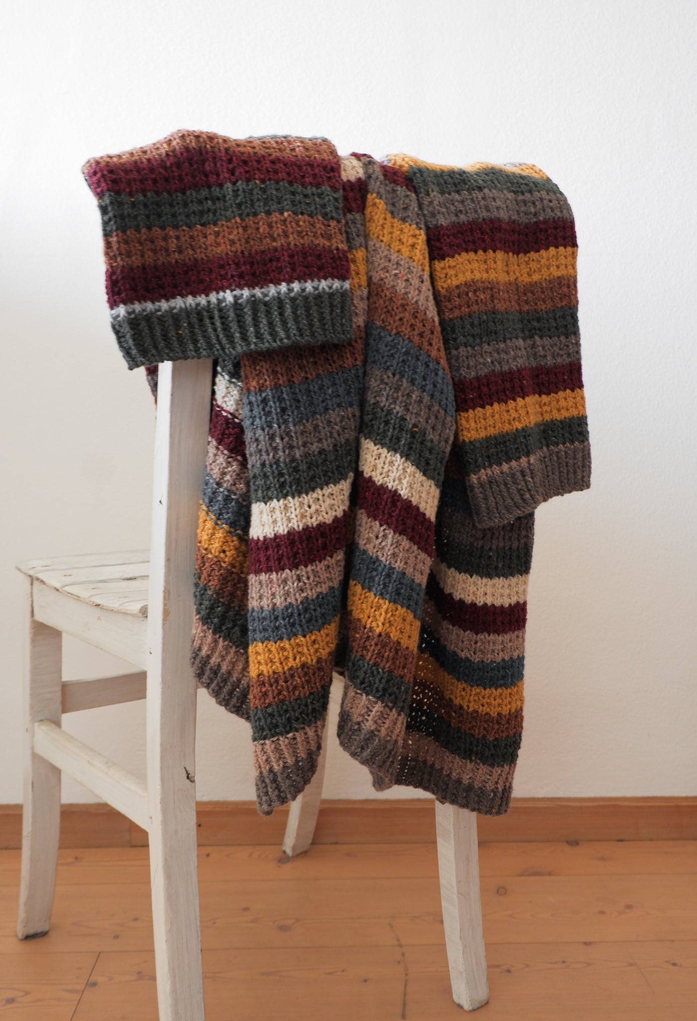 Cardigan lungo a righe
