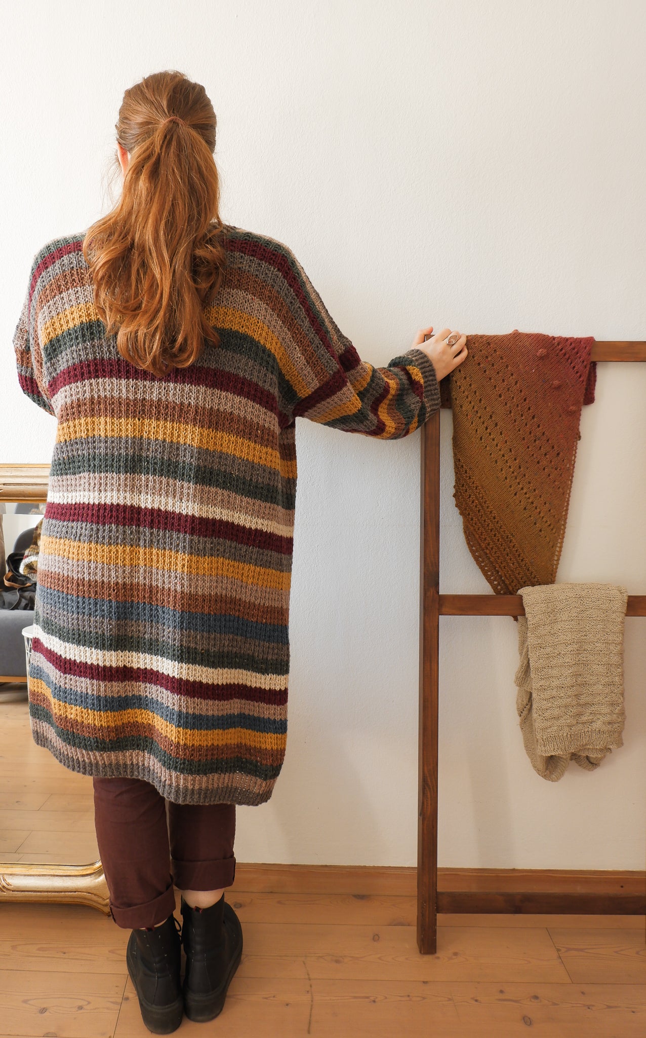 Cardigan lungo a righe
