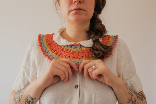 Colletto Lulù in cotone denim - Vivacità