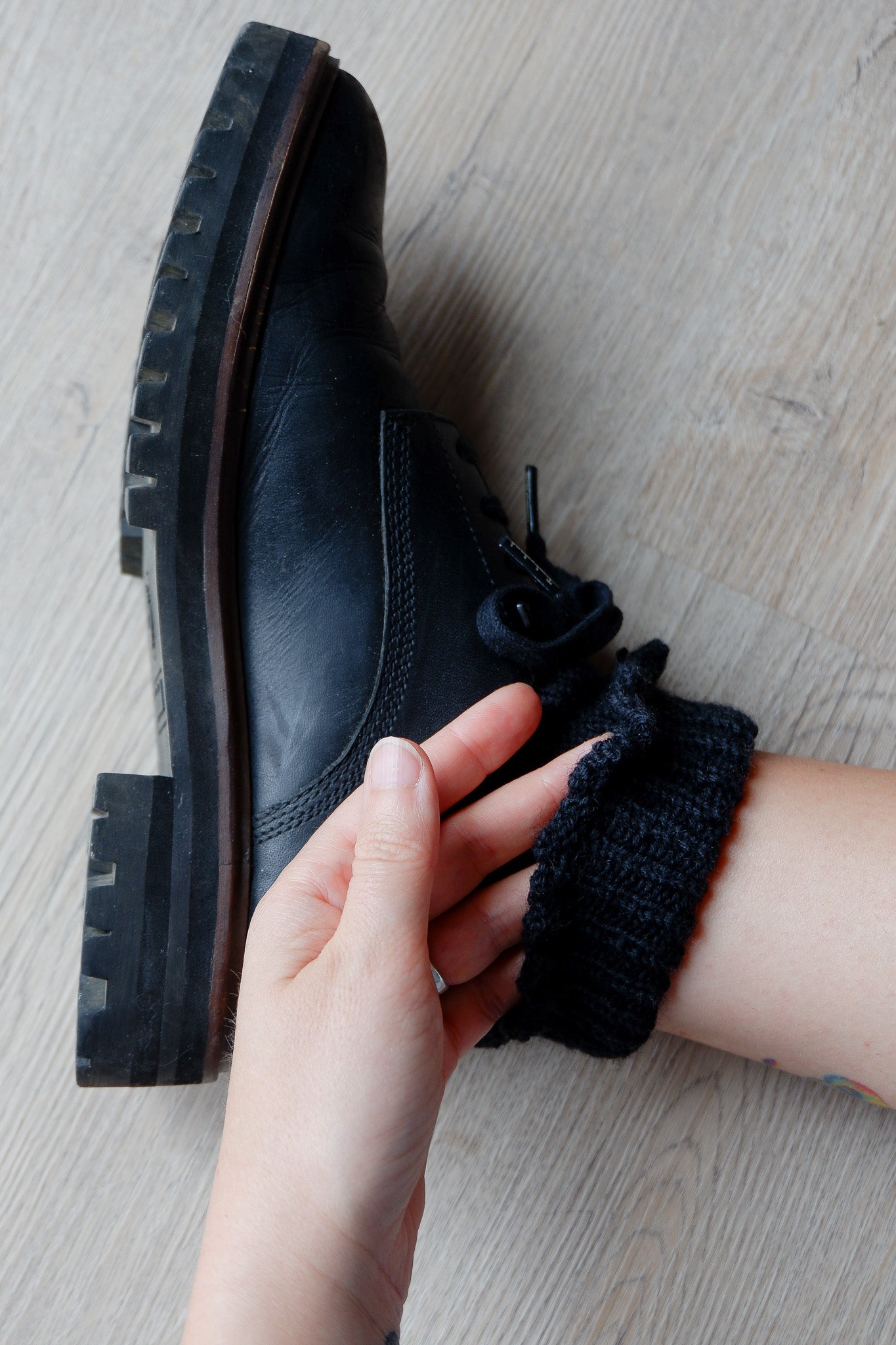 Calze in lana fine a balze