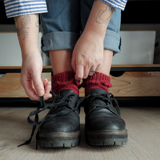 Calze in lana fine a balze