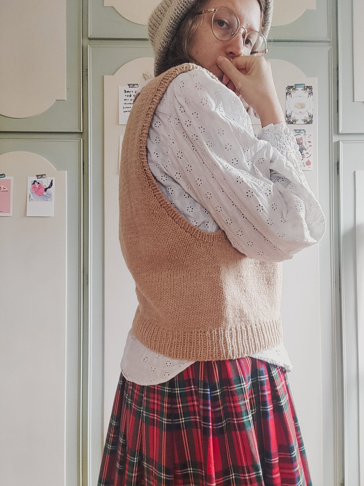 Gilet in lana con ricami