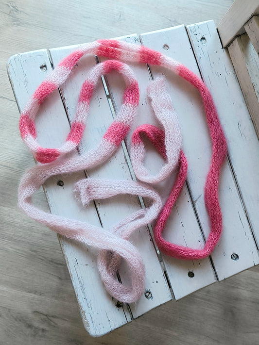 Fiocco sciarpa sottile in mohair e seta