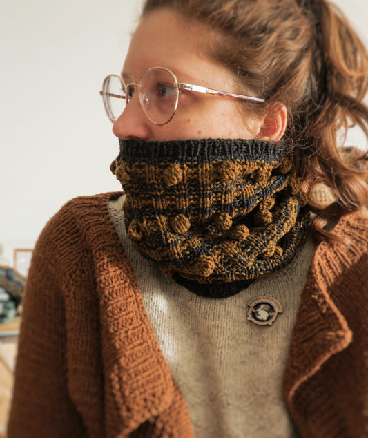 Collo Bolle in lana, verdone e grigio chiaro