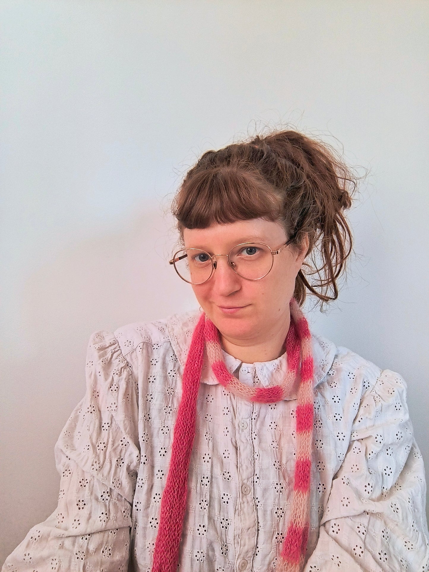 Fiocco sciarpa sottile in mohair e seta