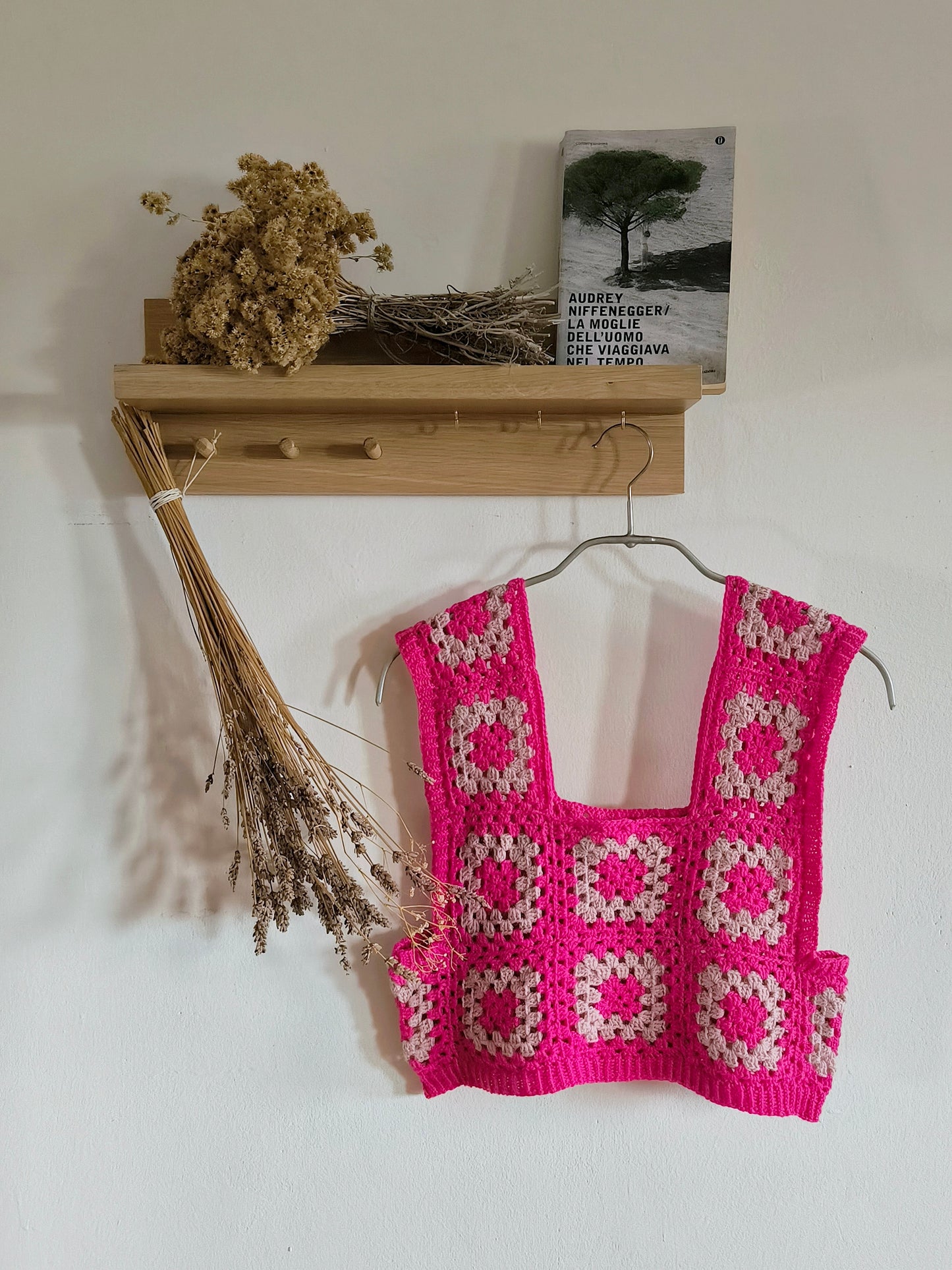 Gilet corpetto in lana all'uncinetto