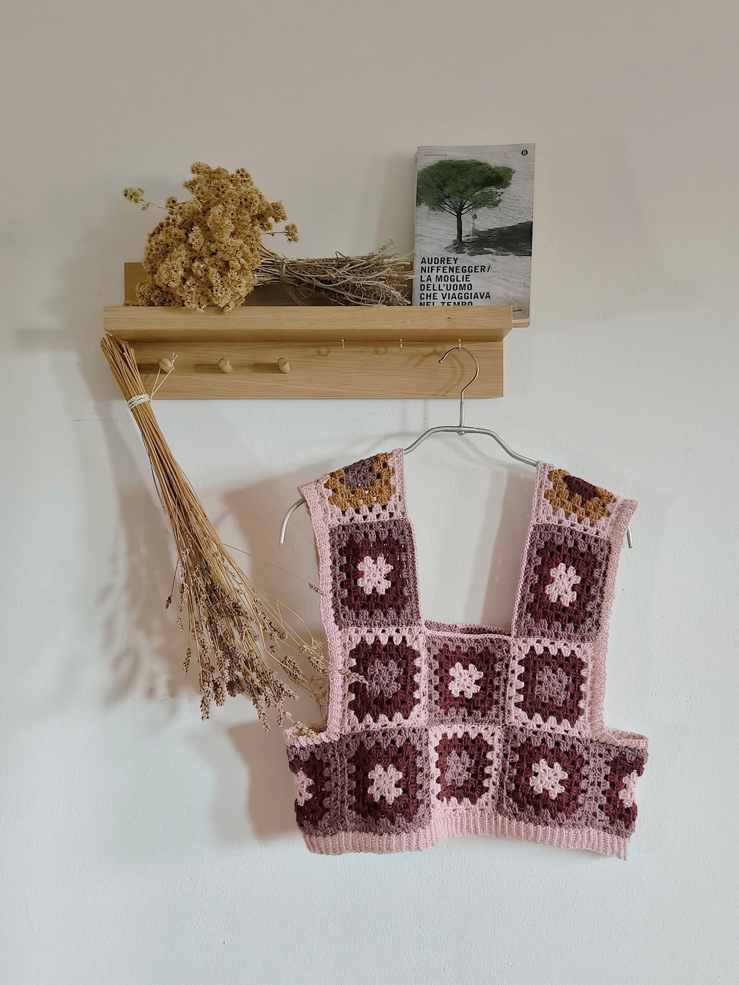 Gilet corpetto in lana all'uncinetto