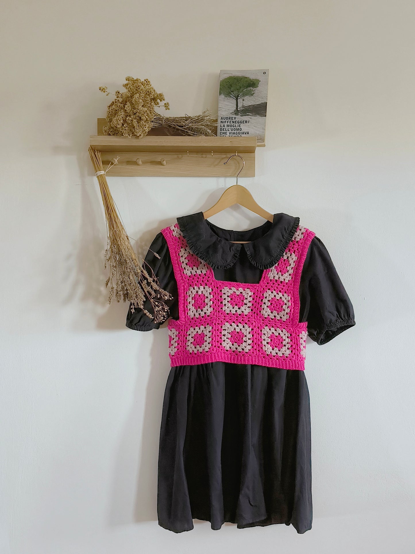 Gilet corpetto in lana all'uncinetto