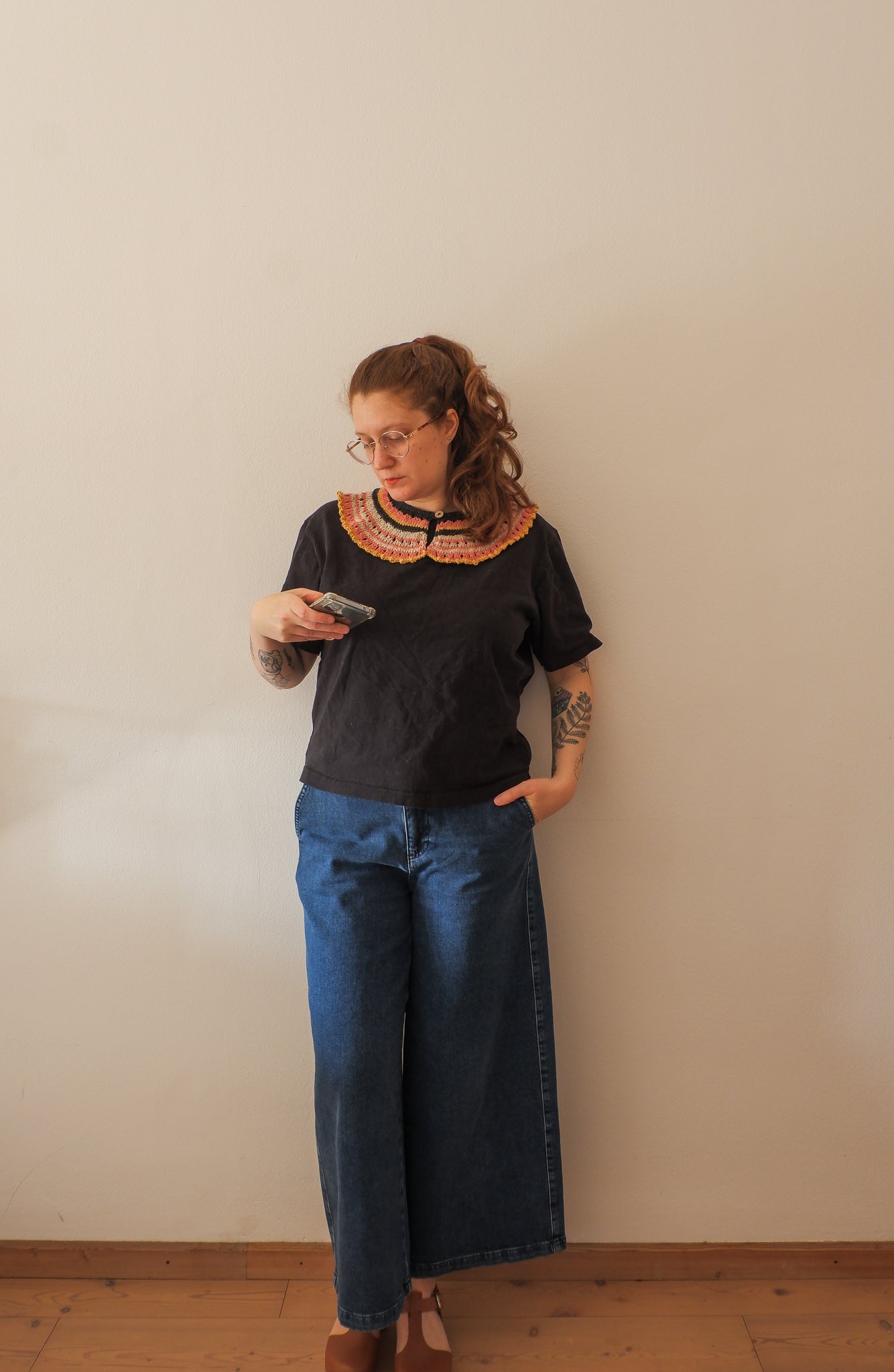 Colletto Lulù in cotone denim - Vivacità