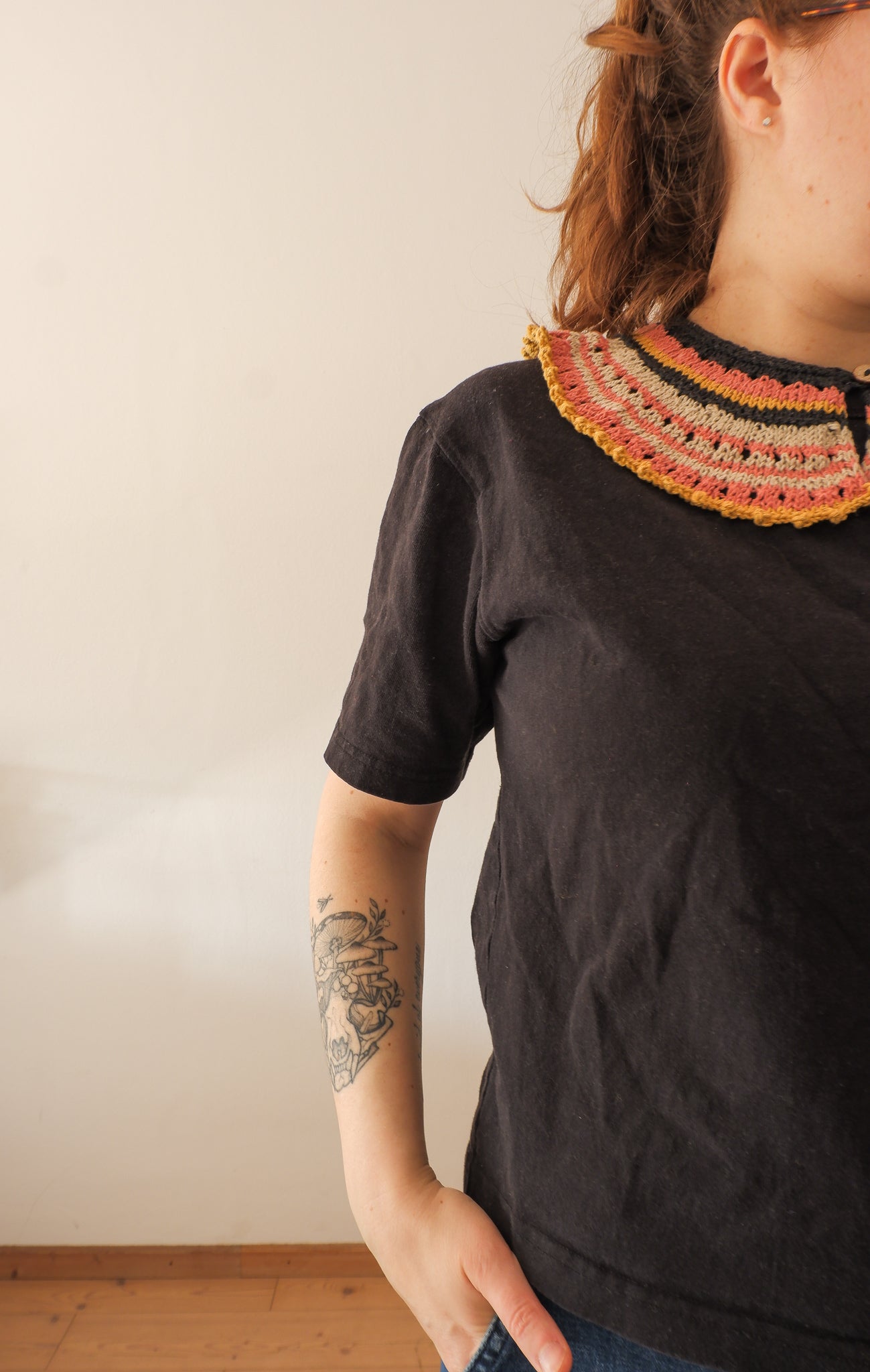 Colletto Lulù in cotone denim - Vivacità