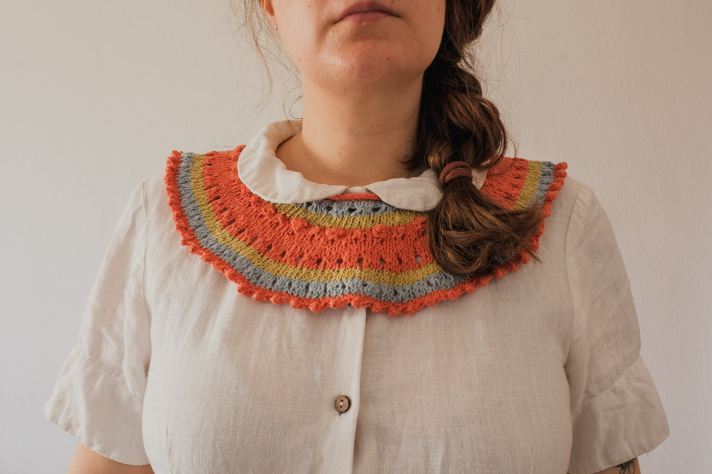 Colletto Lulù in cotone denim - Vivacità