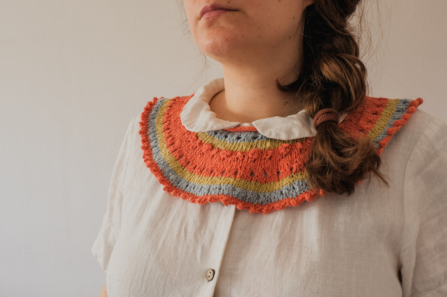 Colletto Lulù in cotone denim - Vivacità