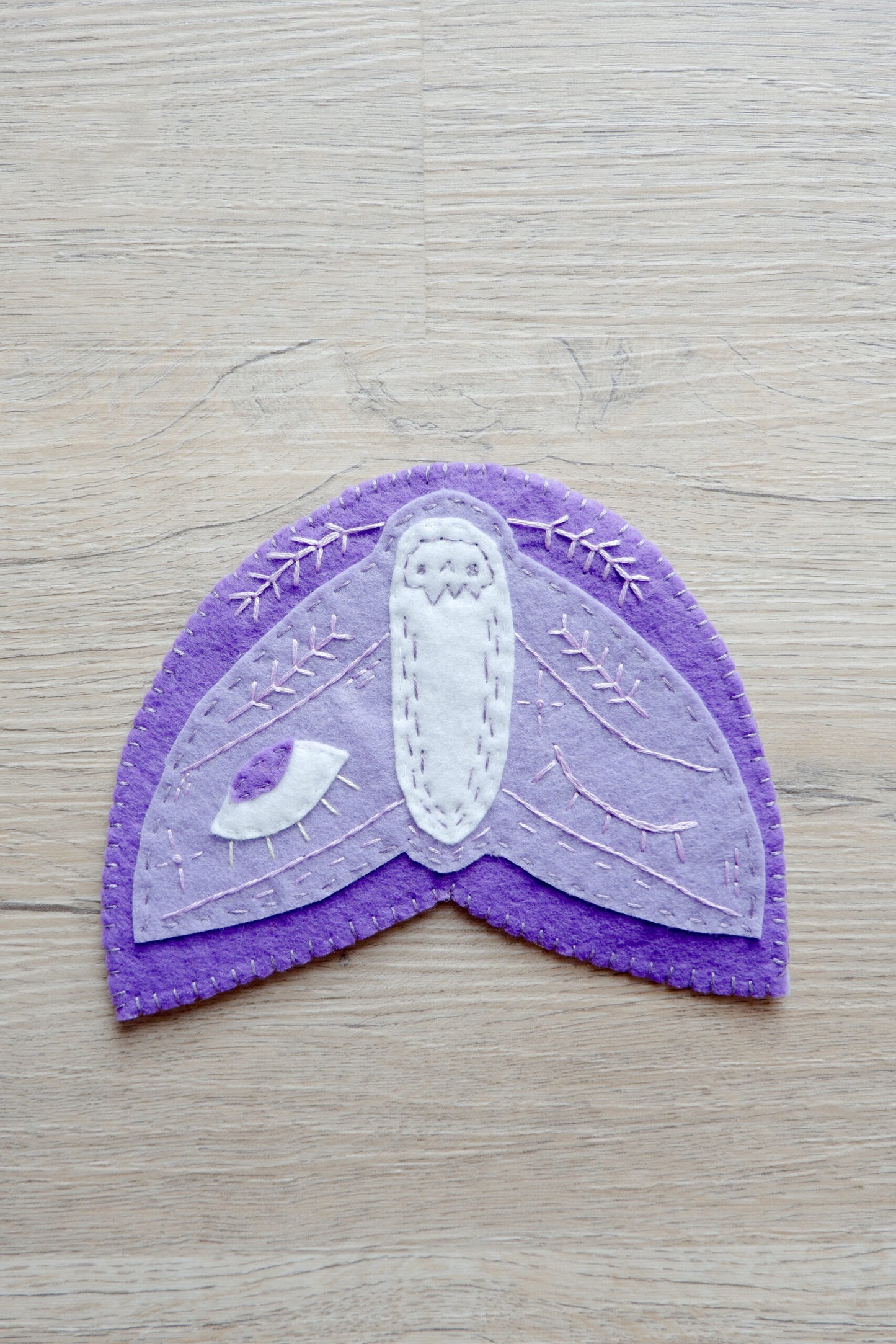 Falena ricamo con cornice