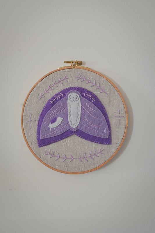 Falena ricamo con cornice