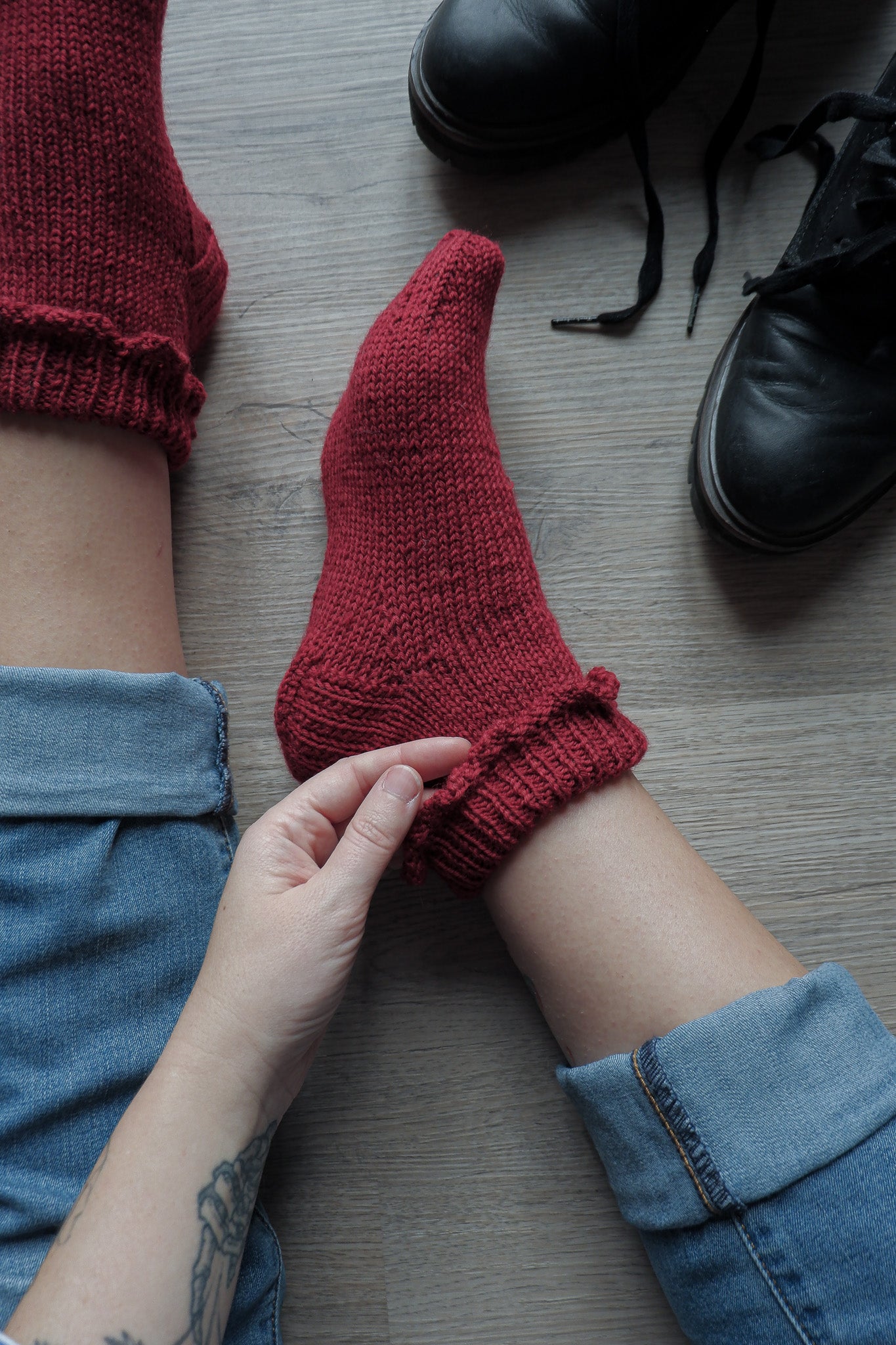 Calze in lana fine a balze