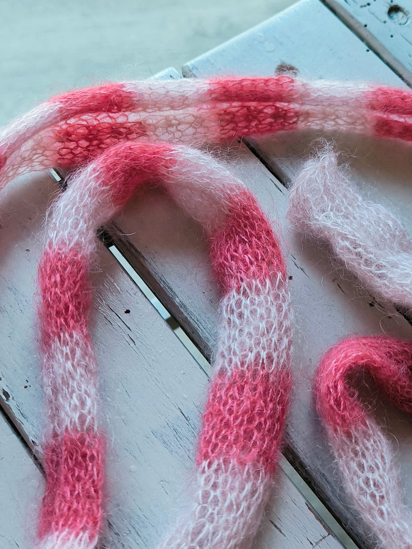 Fiocco sciarpa sottile in mohair e seta