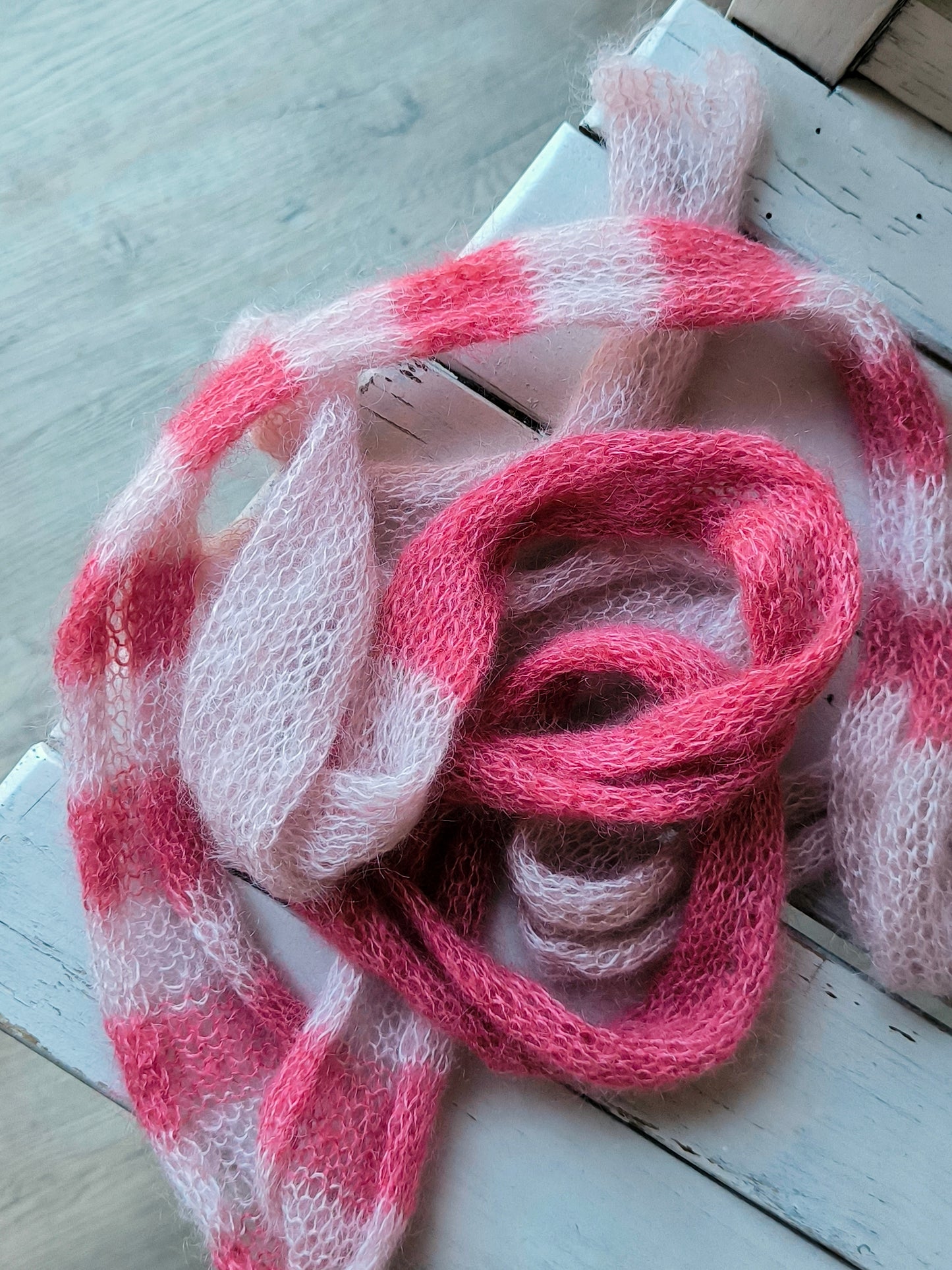 Fiocco sciarpa sottile in mohair e seta